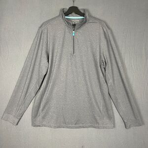 Tori Richard Top Mens XL Gray Tradewind Technology Shoreline Zip Pullover Active